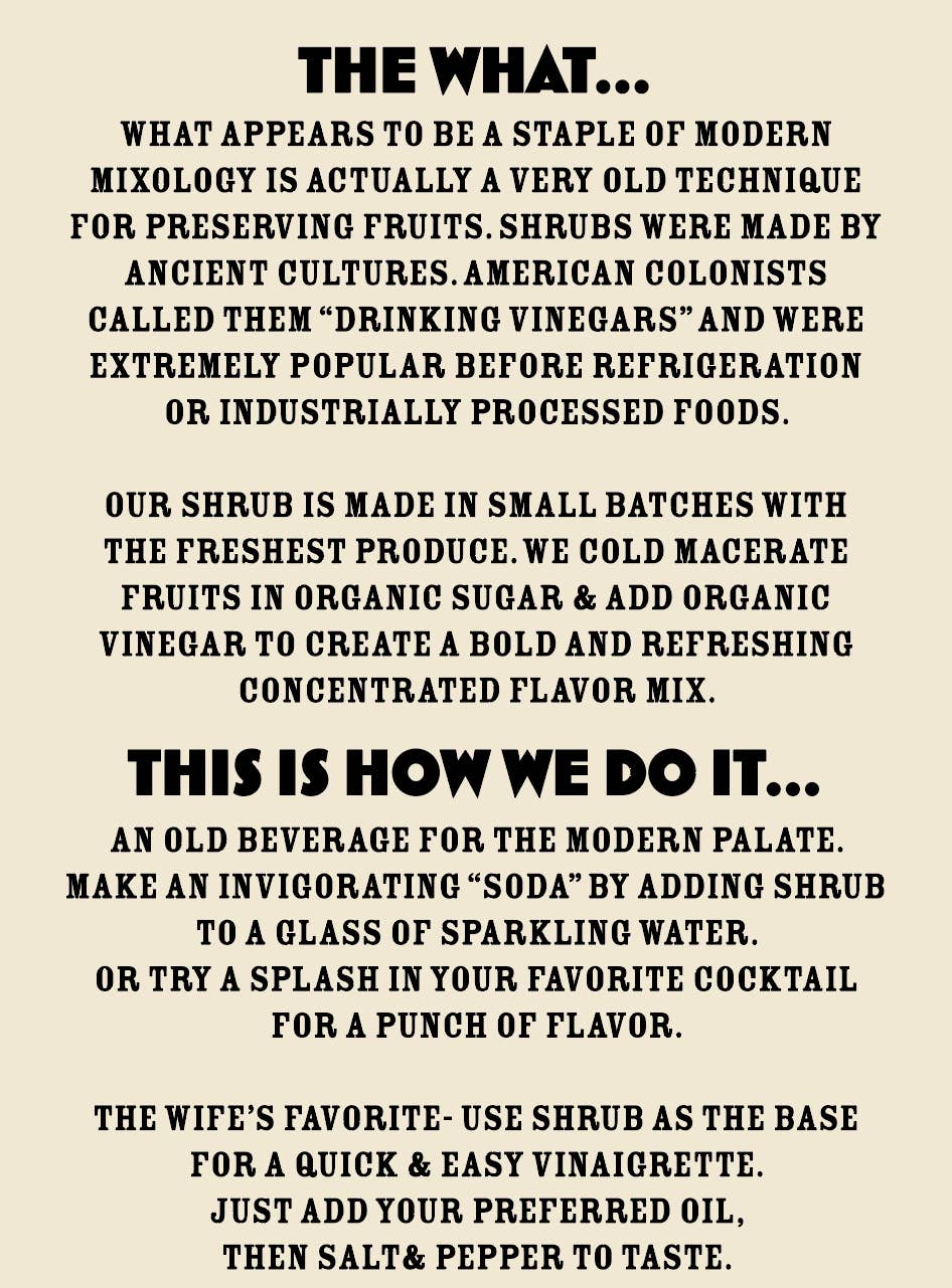 Bitter Ginger Shrub- Ginger Lime