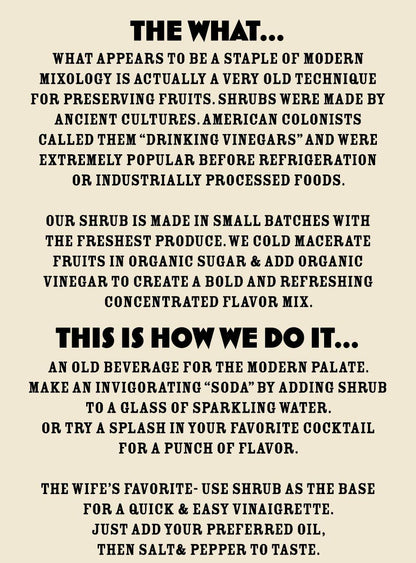 Bitter Ginger Shrub- Ginger Lime