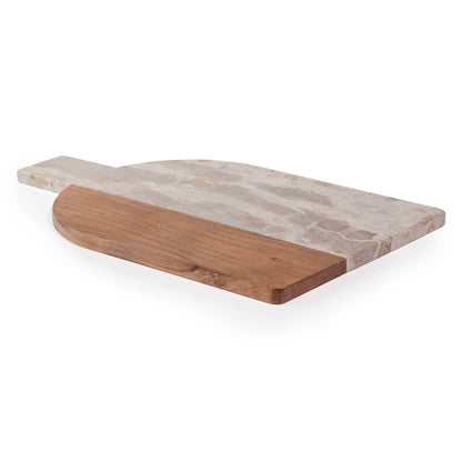 Arched Marble &amp; Acacia Wood Charcuterie Board