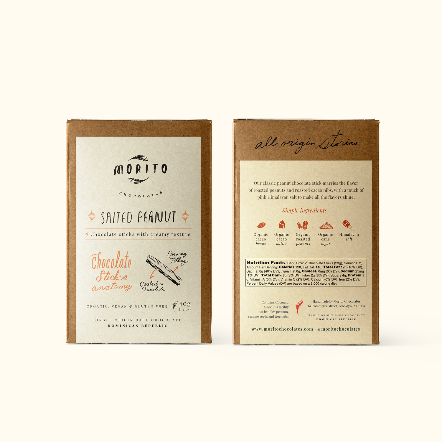 Salted Peanut- 4-Pack of Vegan Chocolate Sticks