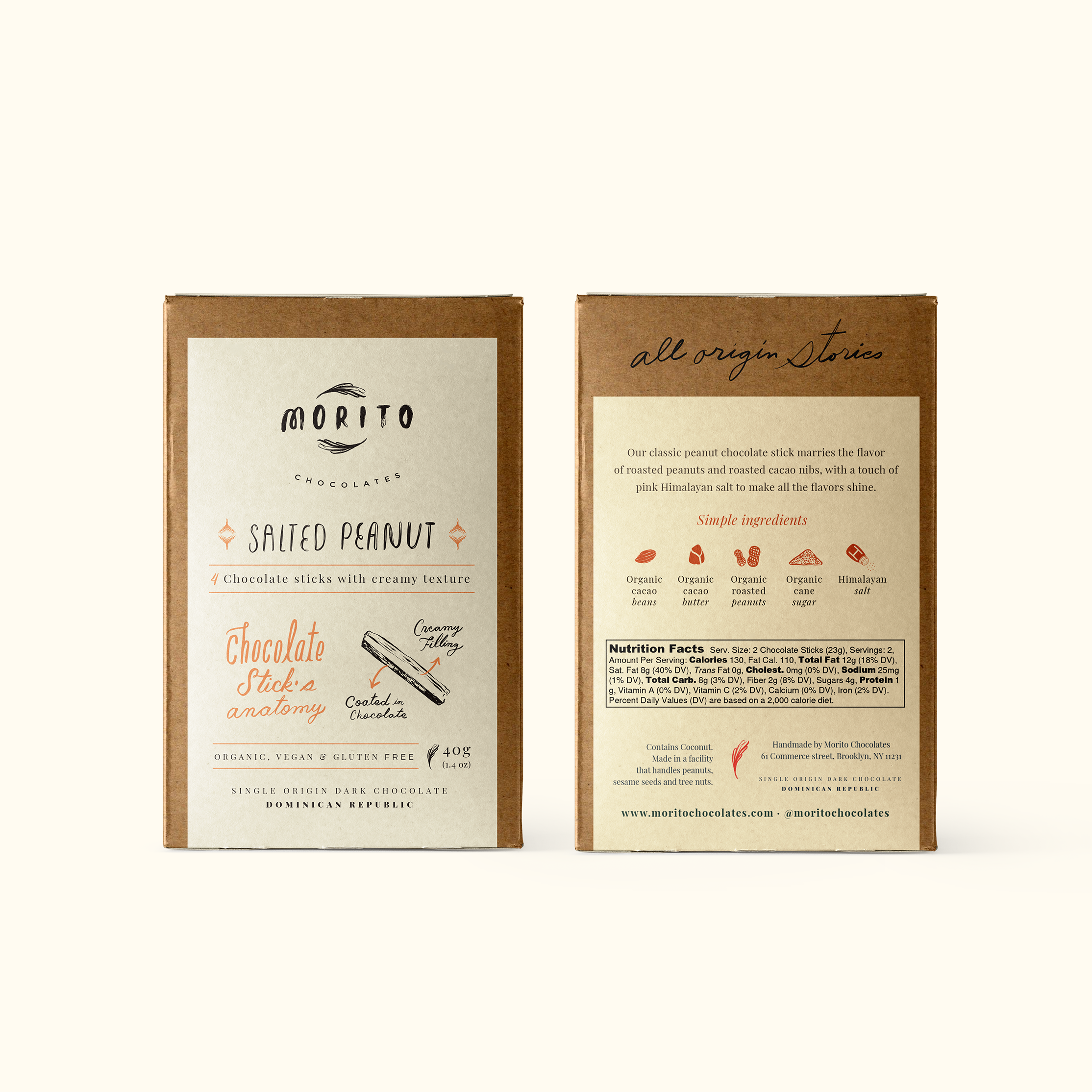 Salted Peanut- 4-Pack of Vegan Chocolate Sticks