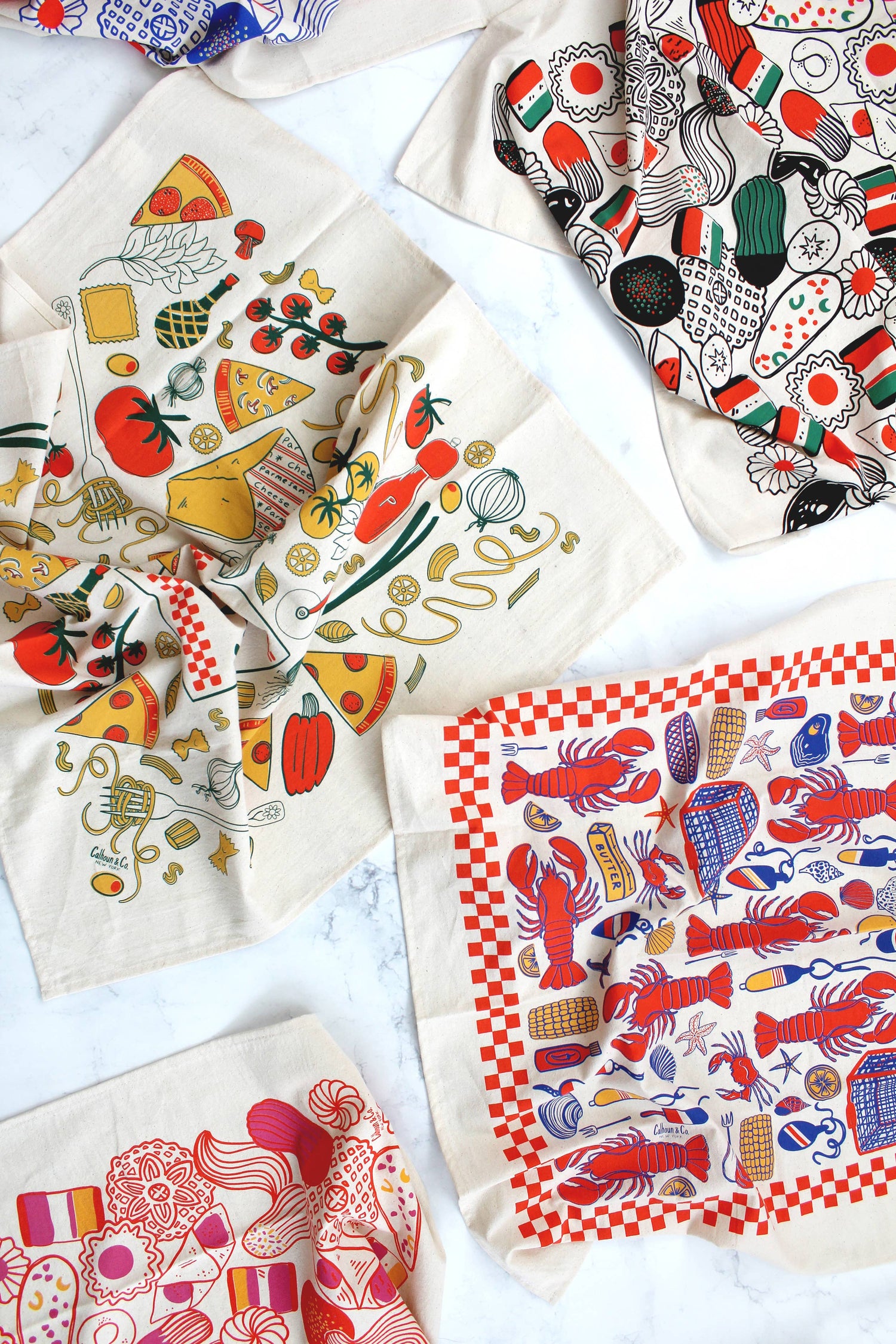 Lobster Shack Screen Printed Tea Towel