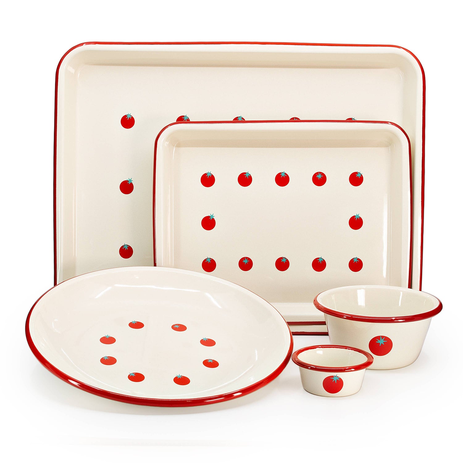 Dan Pelosi x CCH Tomato Enamelware Small Rectangle Tray