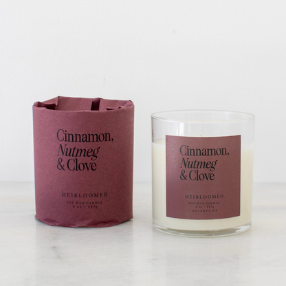 Heirloomed Candle - Cinnamon, Nutmeg &amp; Clove - Christmas