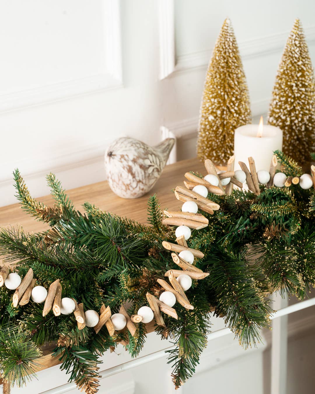 Tinsel Beads and Twig Garland