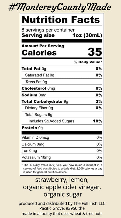 Bitter Ginger Shrub- Strawberry Lemon