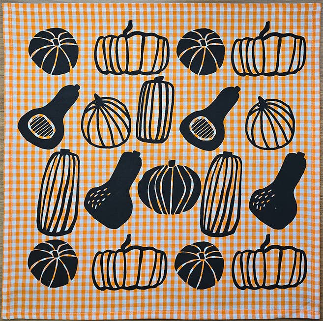 Gourds on Orange Gingham