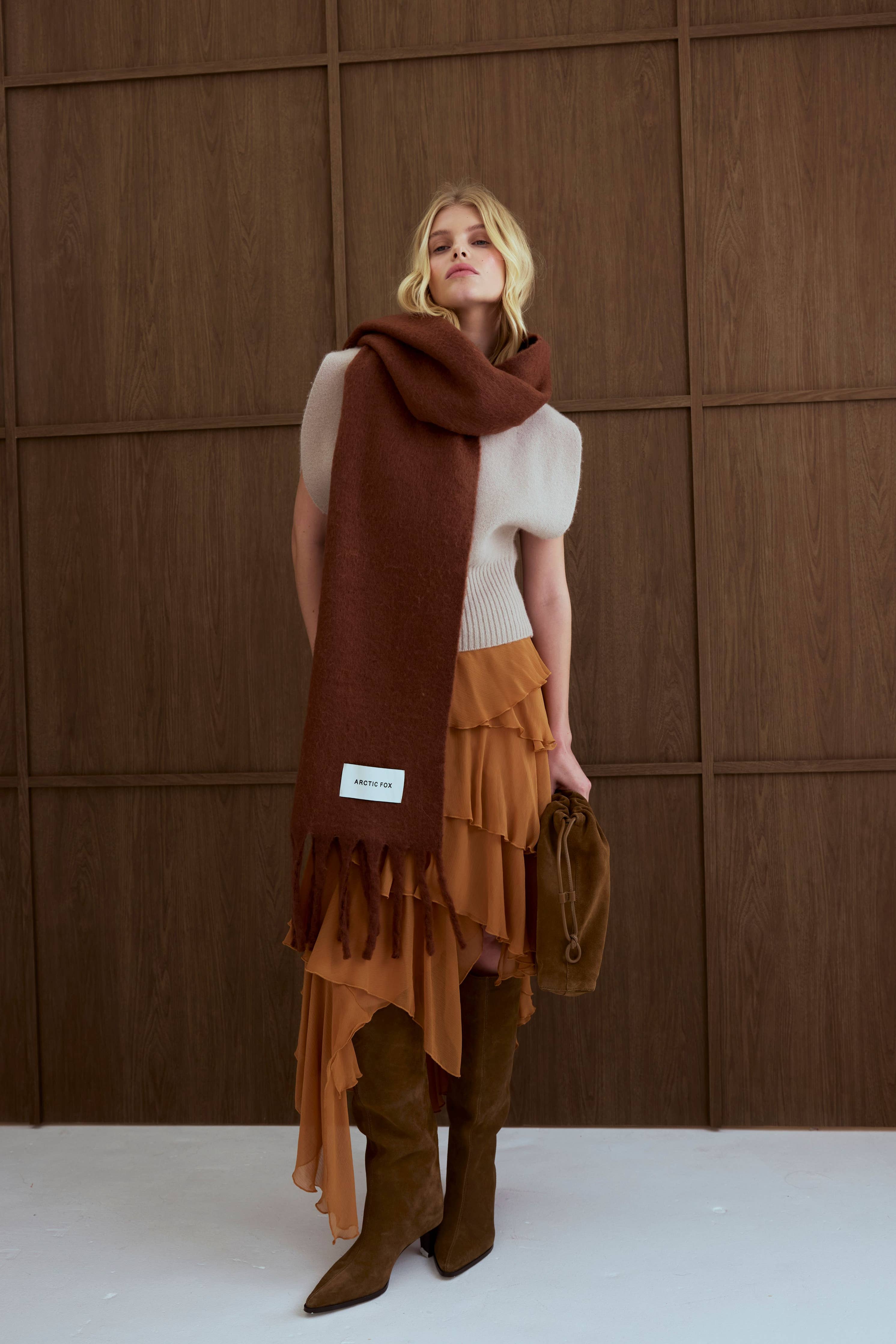 The Stockholm Scarf - 100% Recycled - Sepia - FW25