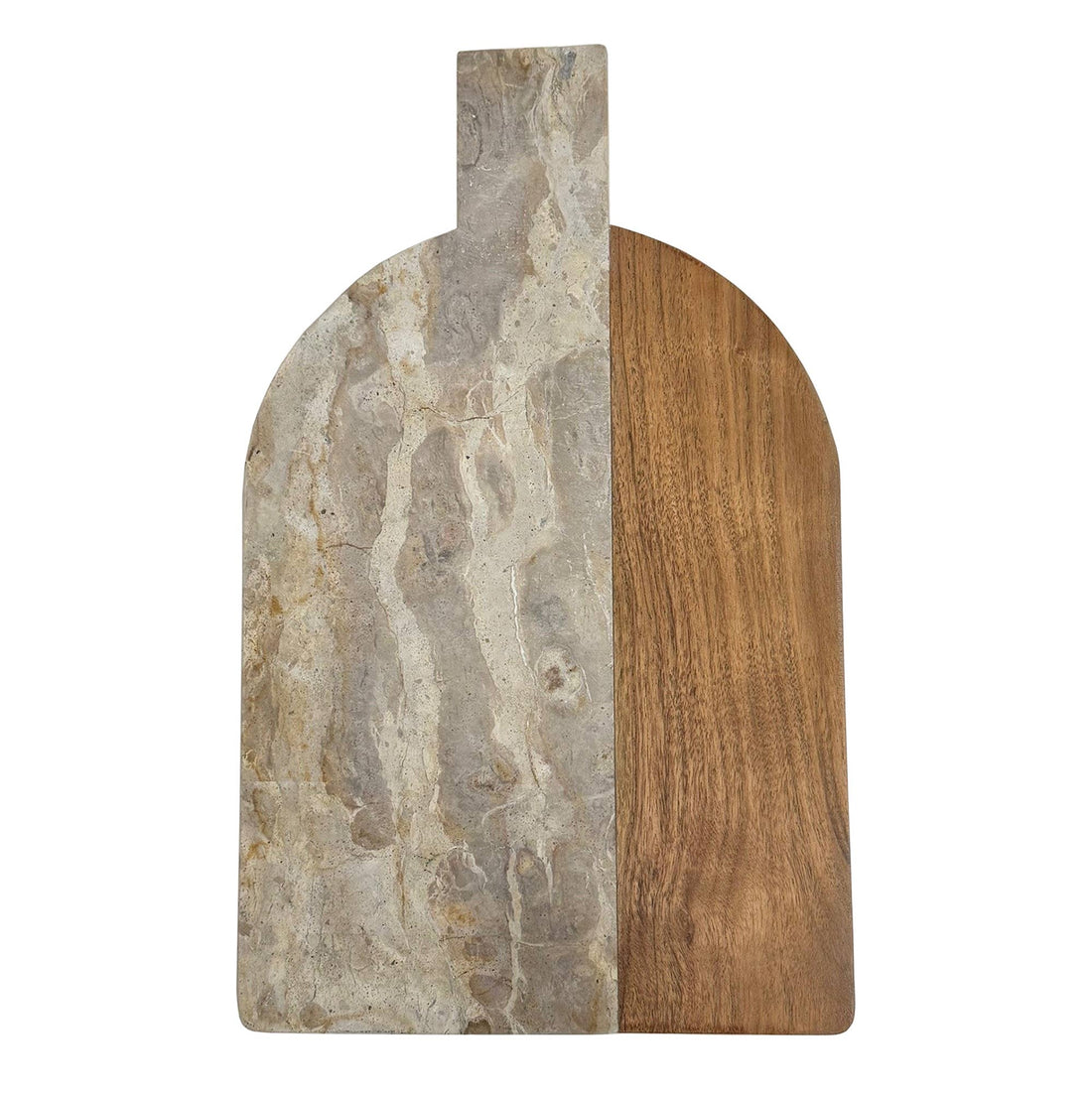 Arched Marble &amp; Acacia Wood Charcuterie Board