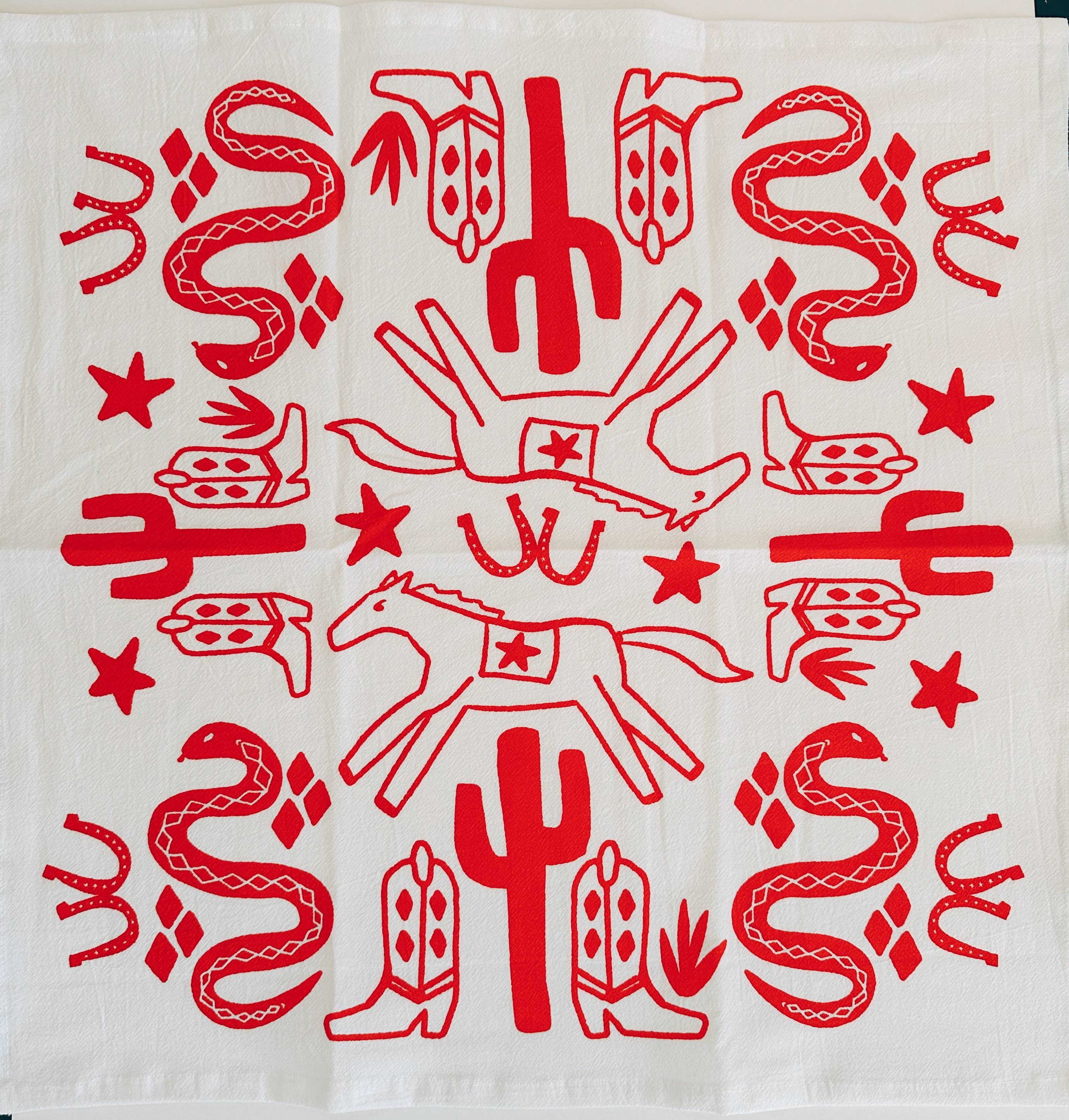Desert Red Tea Towel