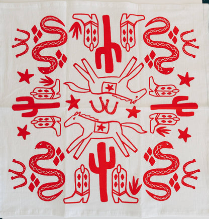 Desert Red Tea Towel