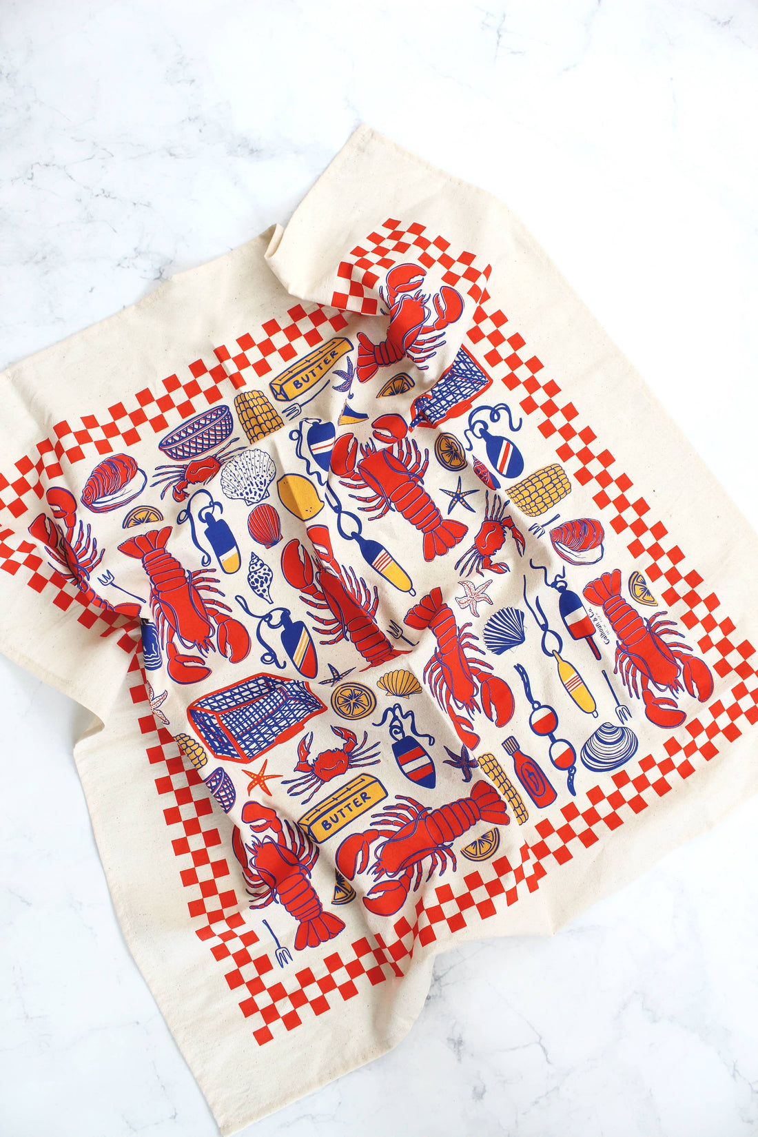 Lobster Shack Screen Printed Tea Towel