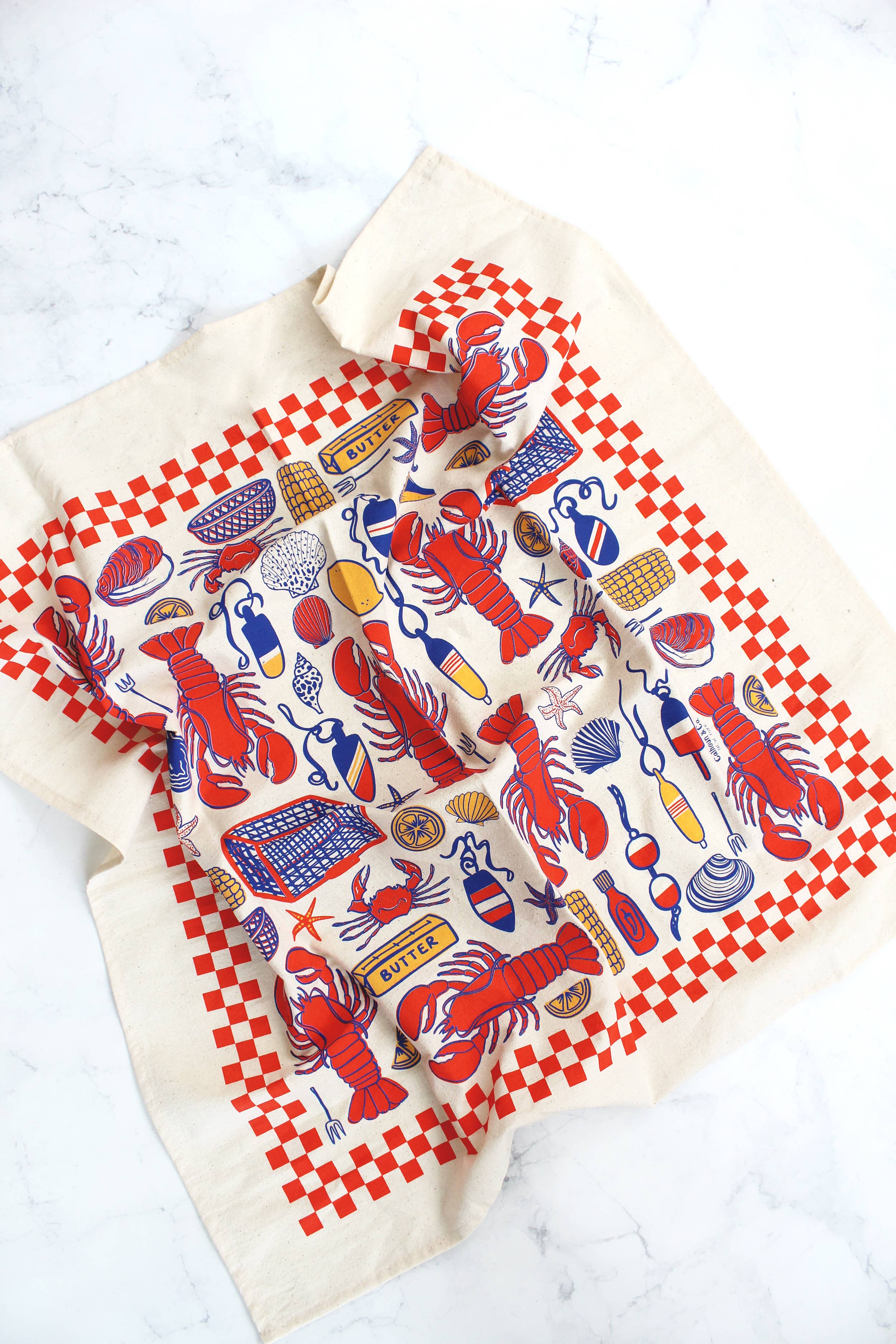 Lobster Shack Screen Printed Tea Towel