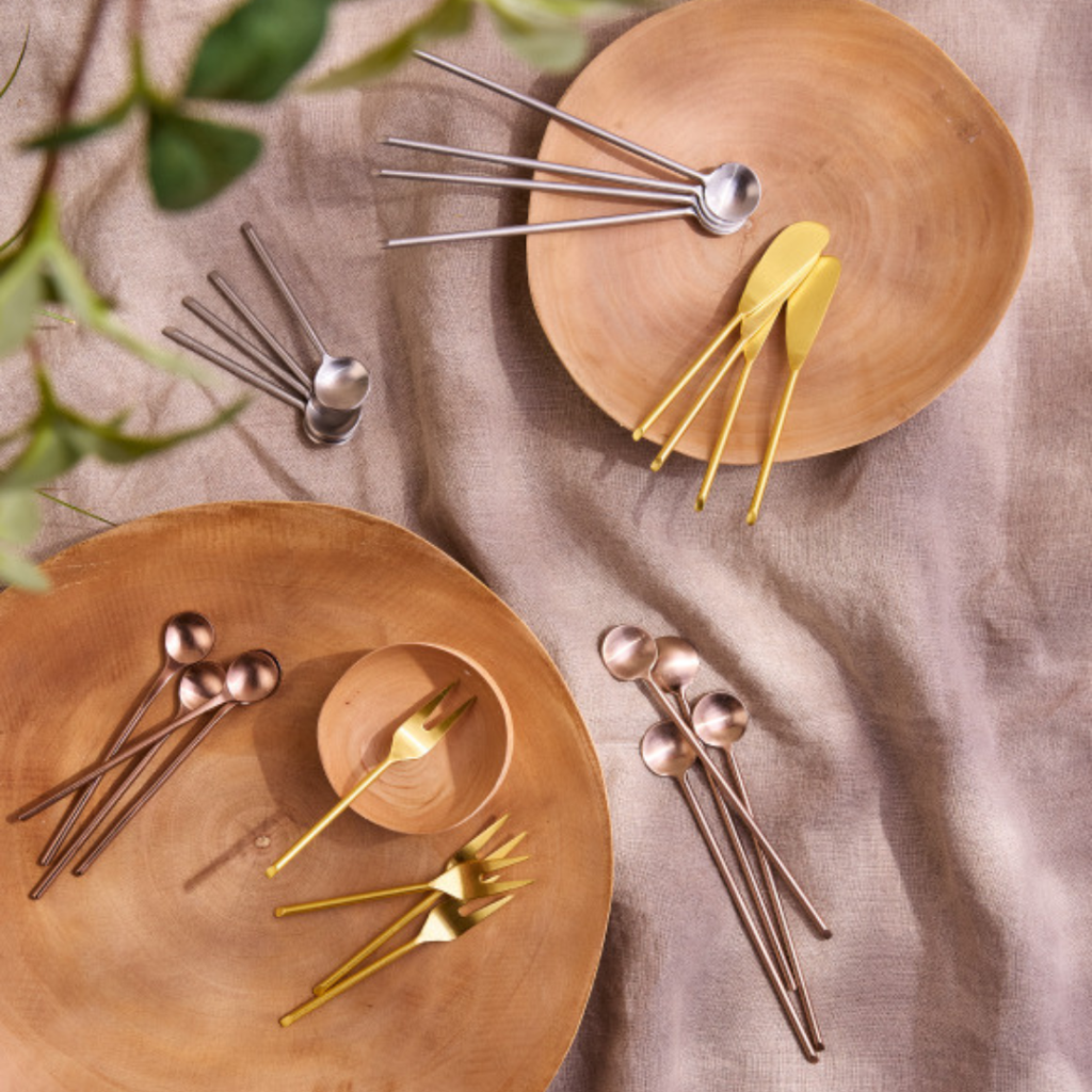 Thin Gold Small Forks, Set of 4