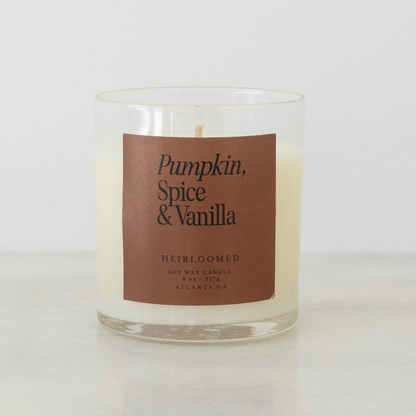 Heirloomed Candle - Pumpkin, Spice &amp; Vanilla - Fall Candle