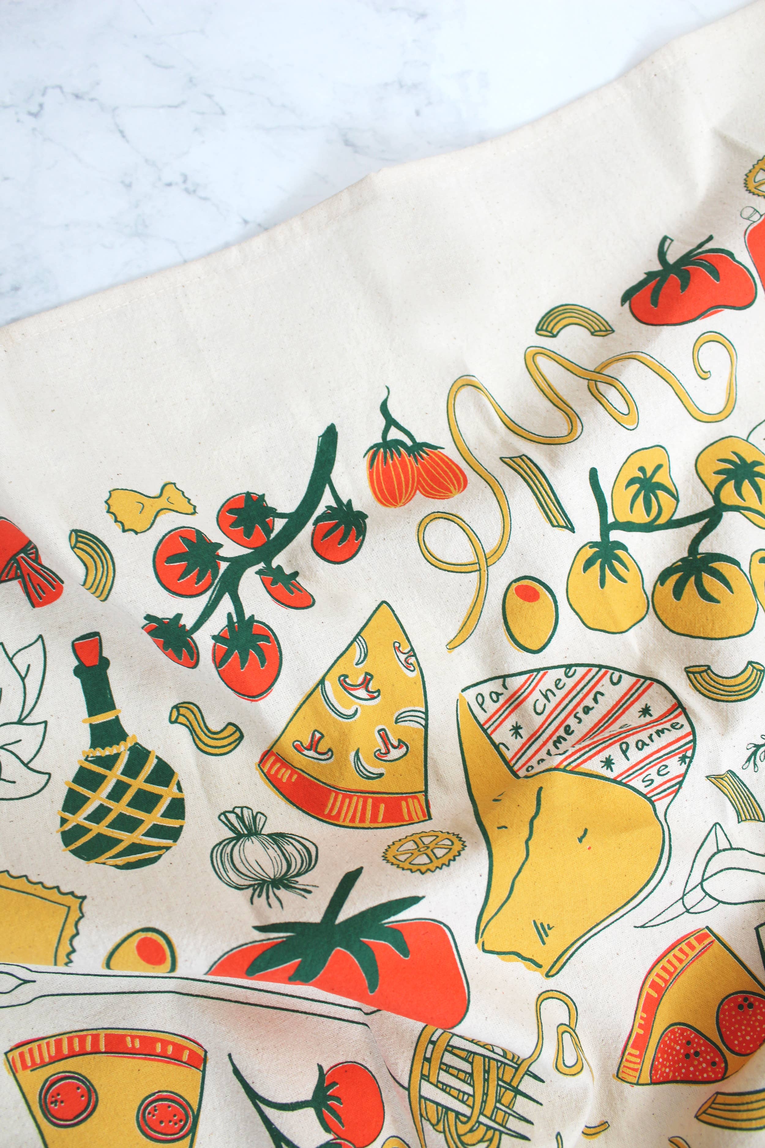 Italian for Dinner Screen Printed Tea Towel