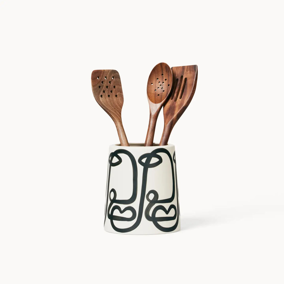 Utensil Crock - Black Cara