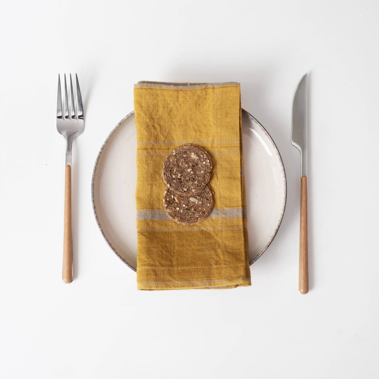 Amber Bronze Stripes Linen Napkins Set of 2