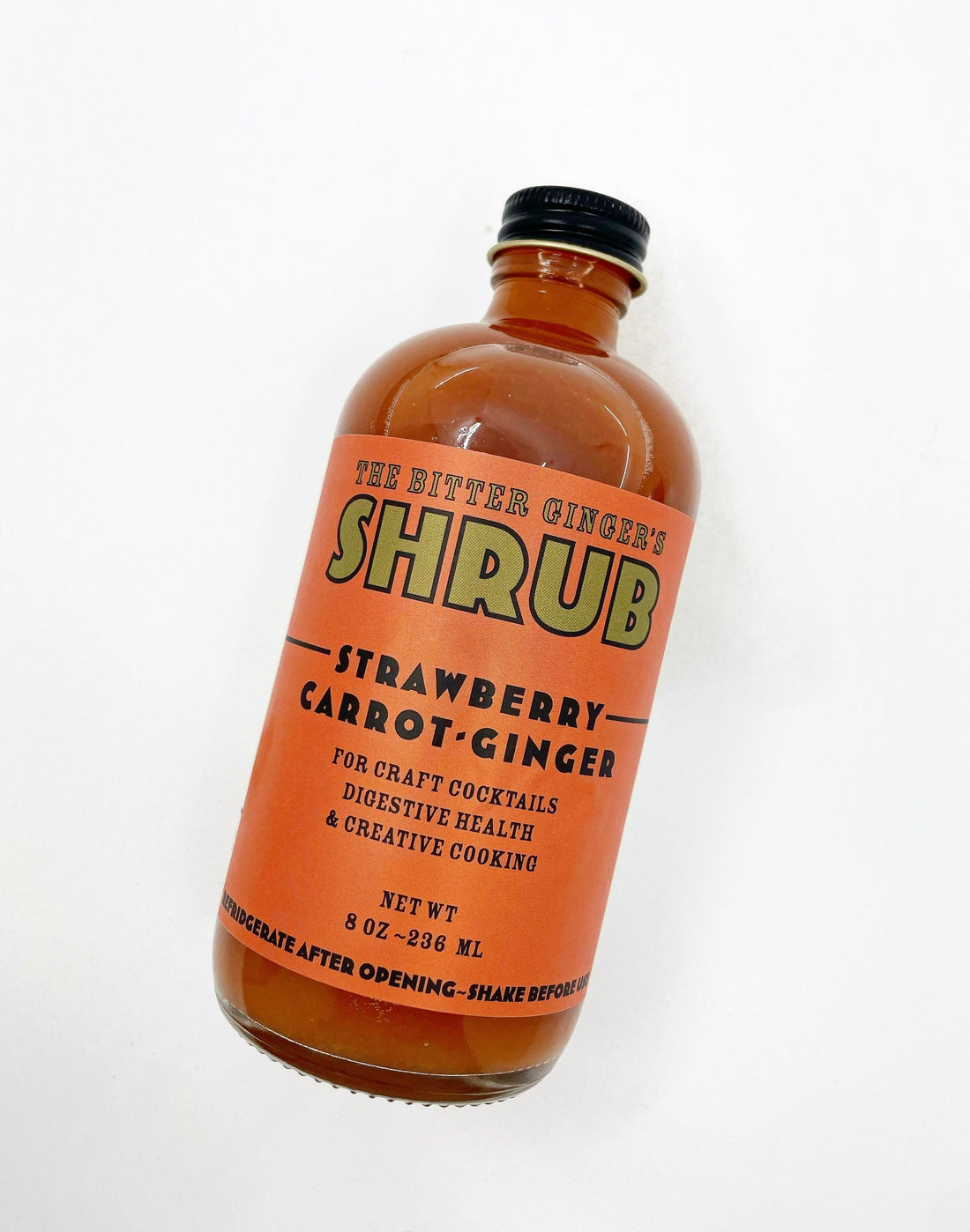 Bitter Ginger Shrub- Strawberry Carrot Ginger