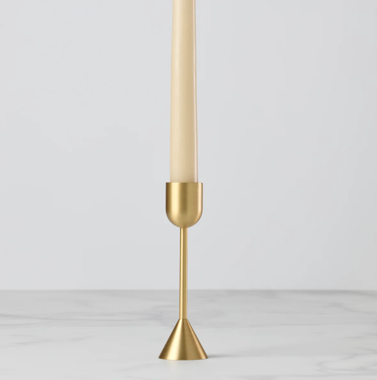 Gold Solid Brass Candlestick Holder | Taper Candle Holder