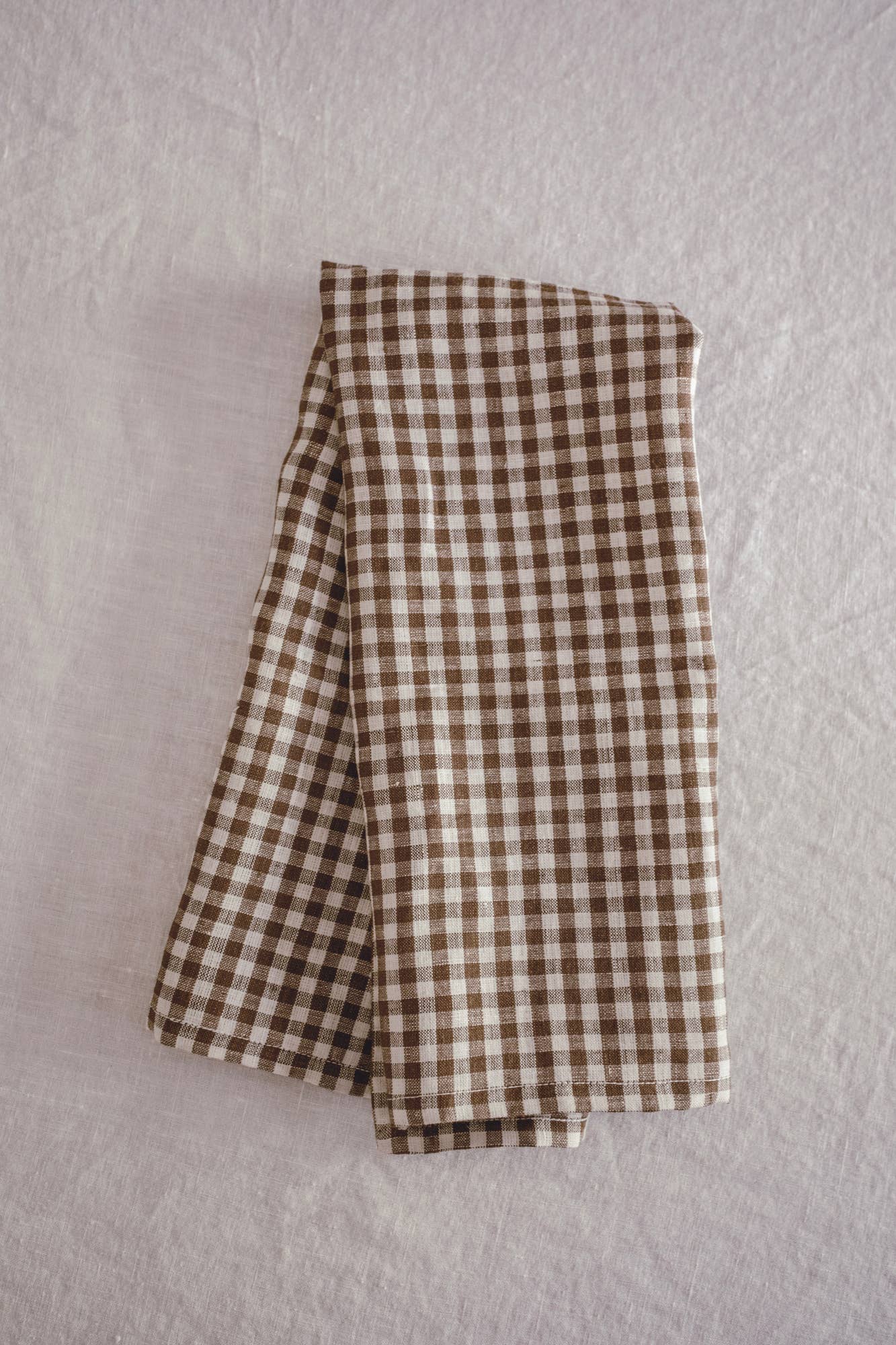 Tea Towel - Woven Mini Gingham Check in Tobacco
