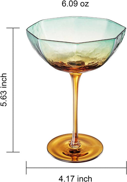 Hexagonal Coupe Glasses
