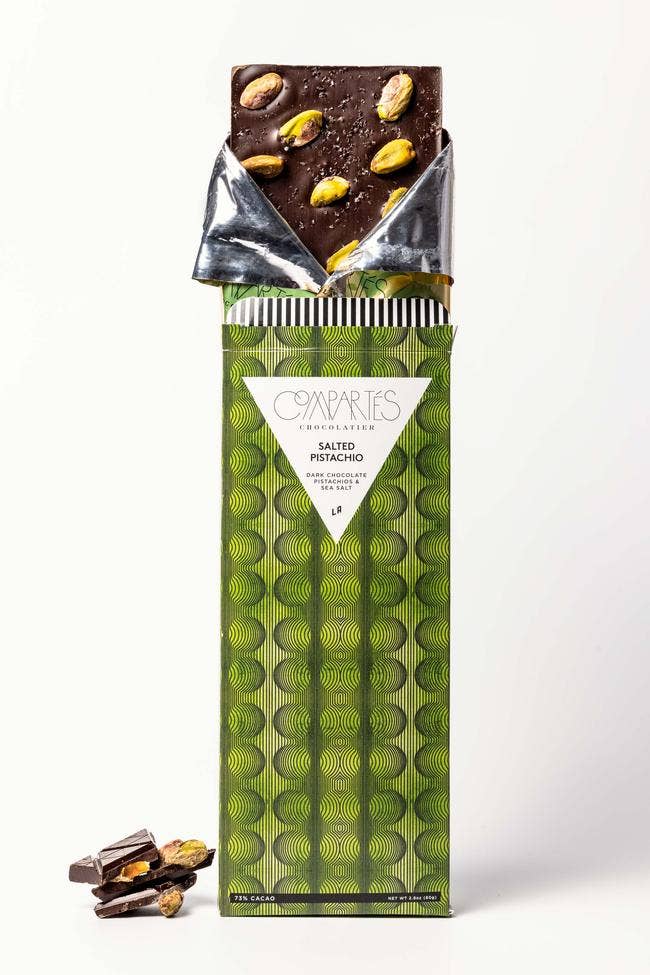 Salted Pistachio Dark Chocolate Bar
