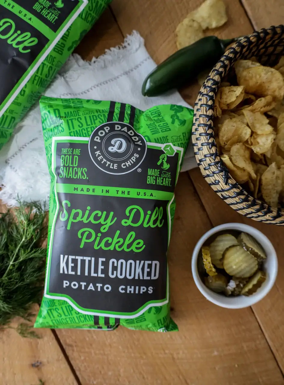 Spicy Dill Pickle Kettle Cooked Potato Chips 5.0 oz