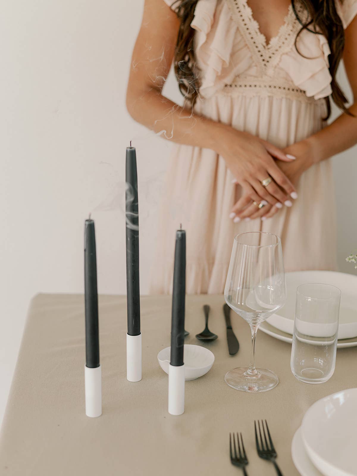 Beeswax Dipped Candles | Charcoal