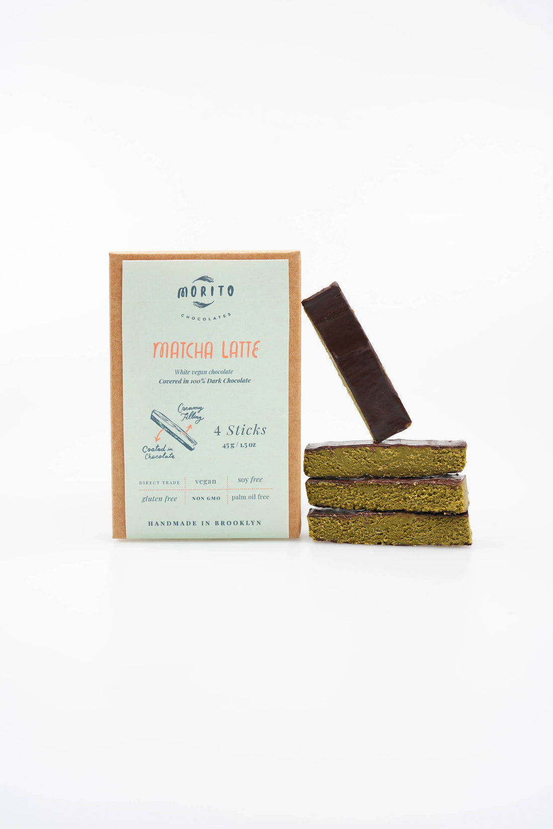 Matcha Latte- 4-Pack of Vegan Chocolate Sticks