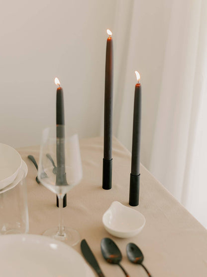 Beeswax Dipped Candles | Charcoal