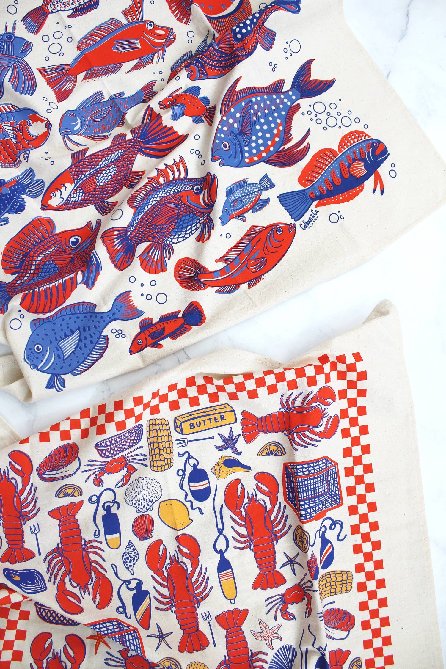 Lobster Shack Screen Printed Tea Towel