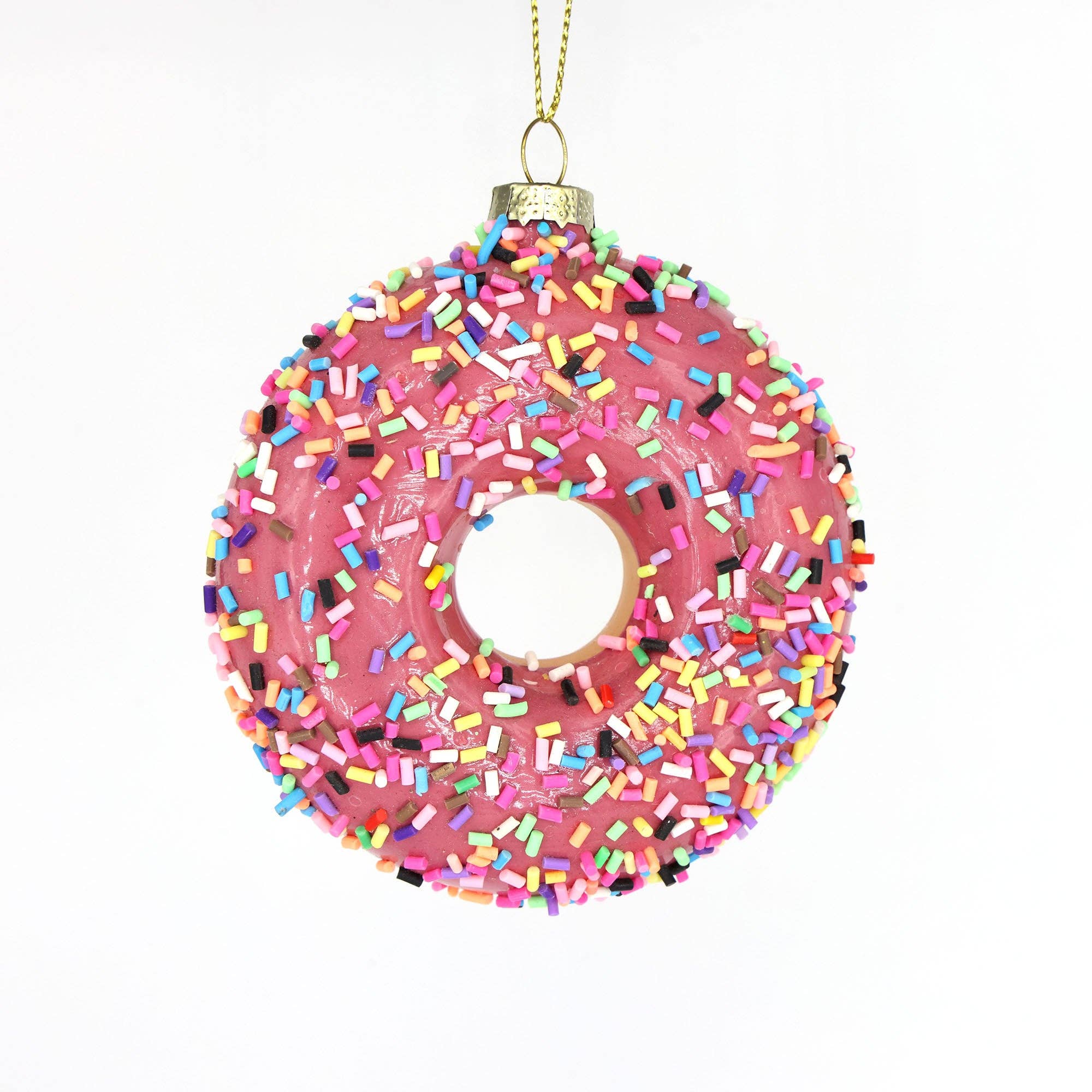 Pink Sprinkles Donut, Holiday Ornament