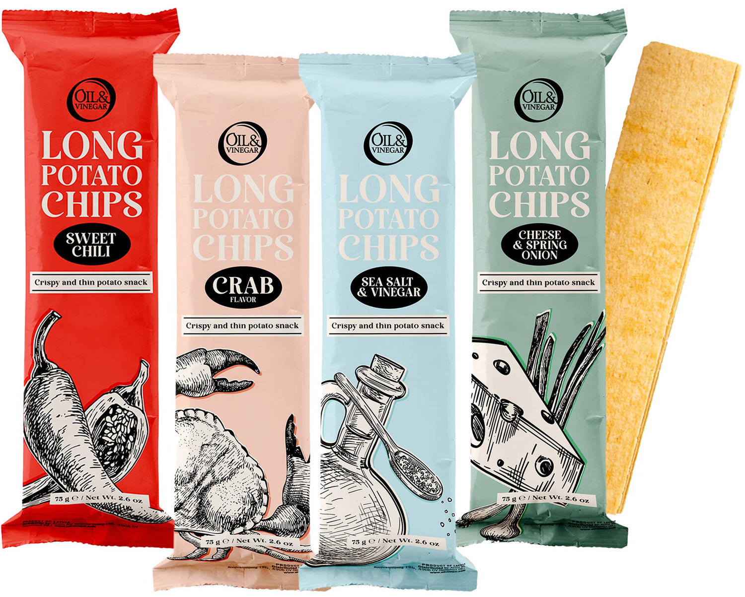 Long Potato Chips Sea Salt &amp; Vinegar 75g/2.6oz
