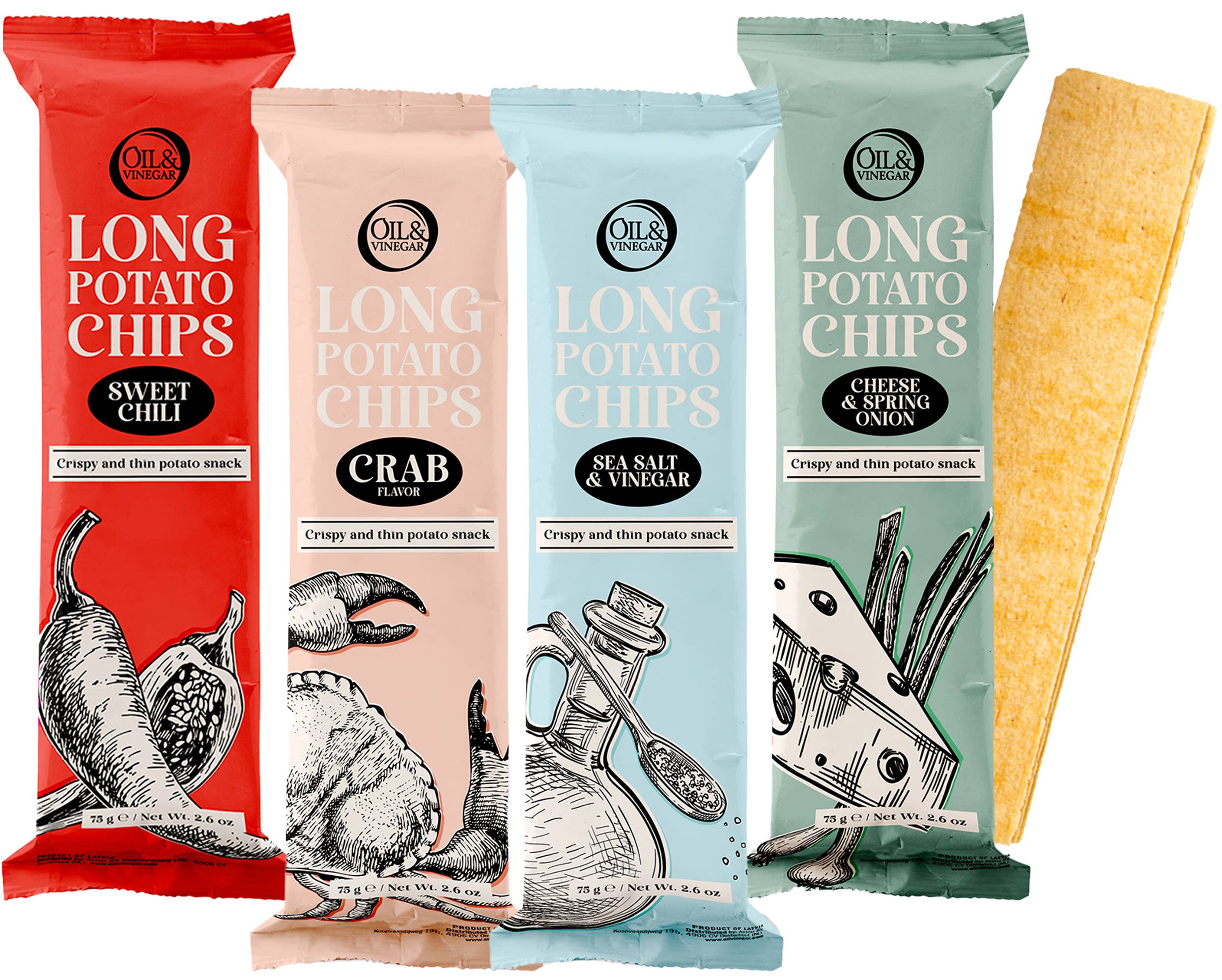 Long Potato Chips Sea Salt &amp; Vinegar 75g/2.6oz