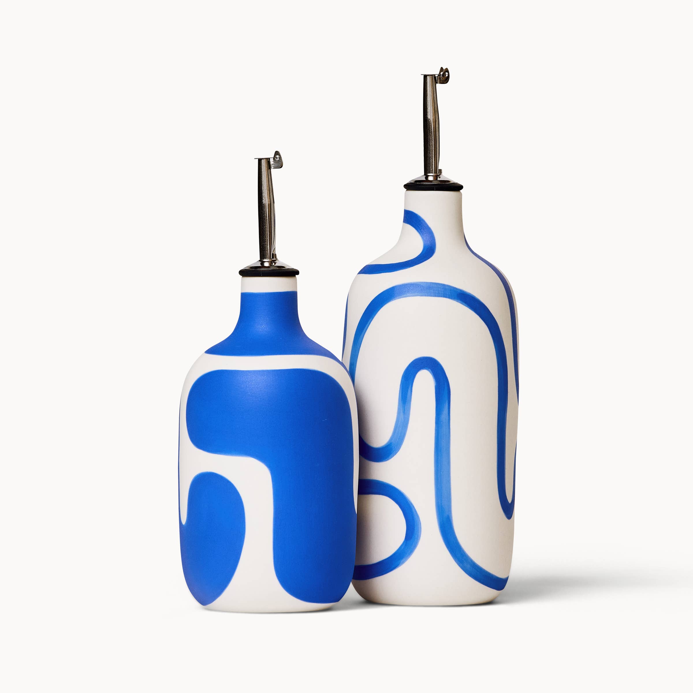 Oil / Vinegar Cruets - Cobalt Outline