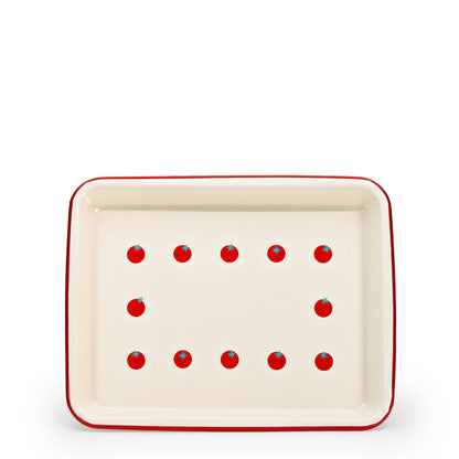 Dan Pelosi x CCH Tomato Enamelware Small Rectangle Tray