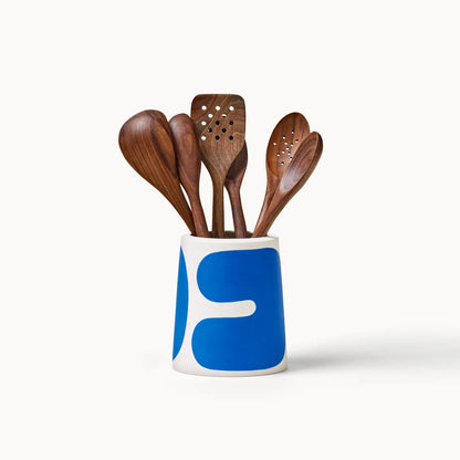 Utensil Crock - Cobalt Color Block