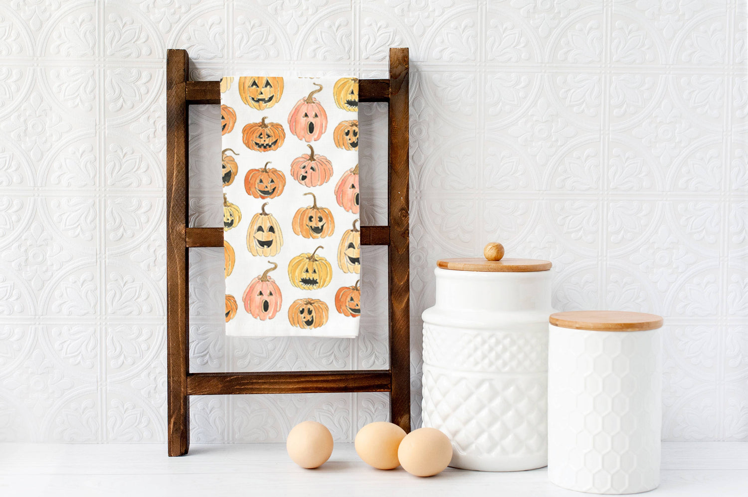 Halloween Pumpkins - Fall Tea Towel