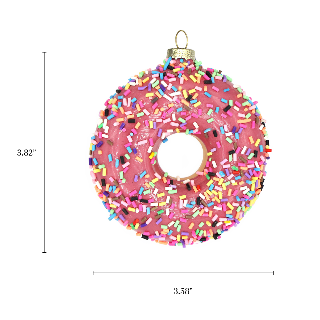 Pink Sprinkles Donut, Holiday Ornament