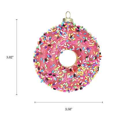 Pink Sprinkles Donut, Holiday Ornament