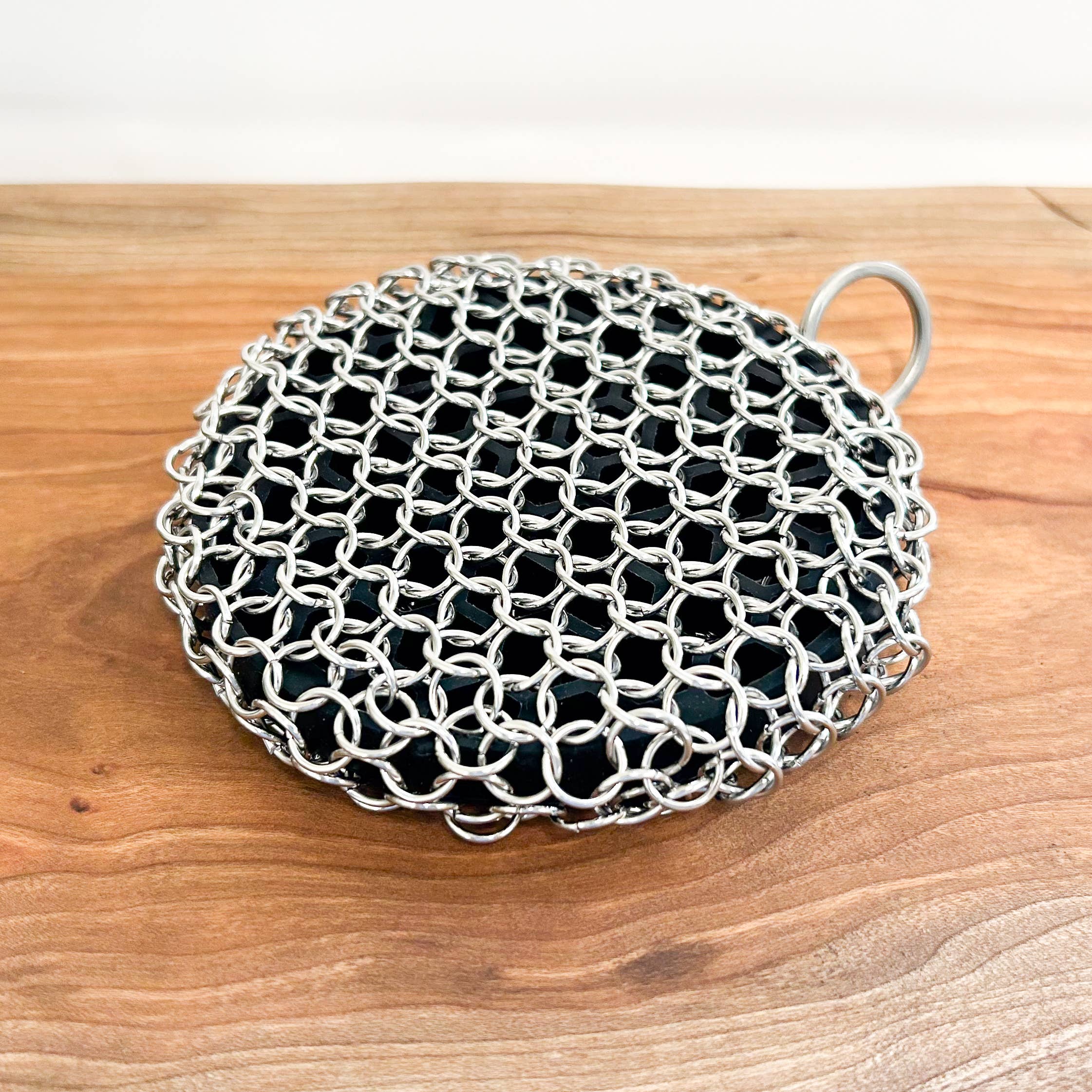 Round Metal Scrubber | Cast Iron &amp; Grill Cleaner