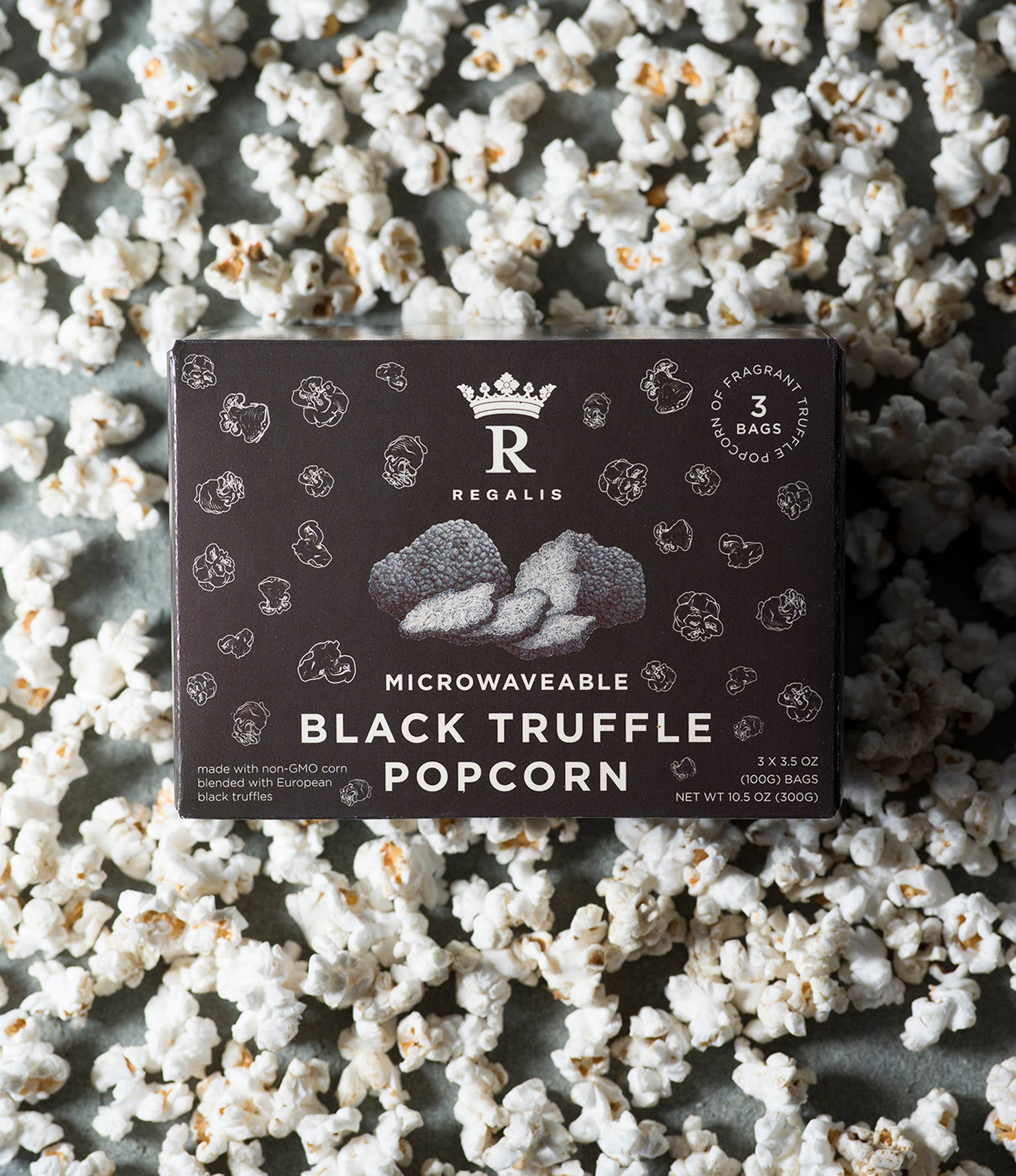 Microwave Black Truffle Popcorn Box, 3 bags
