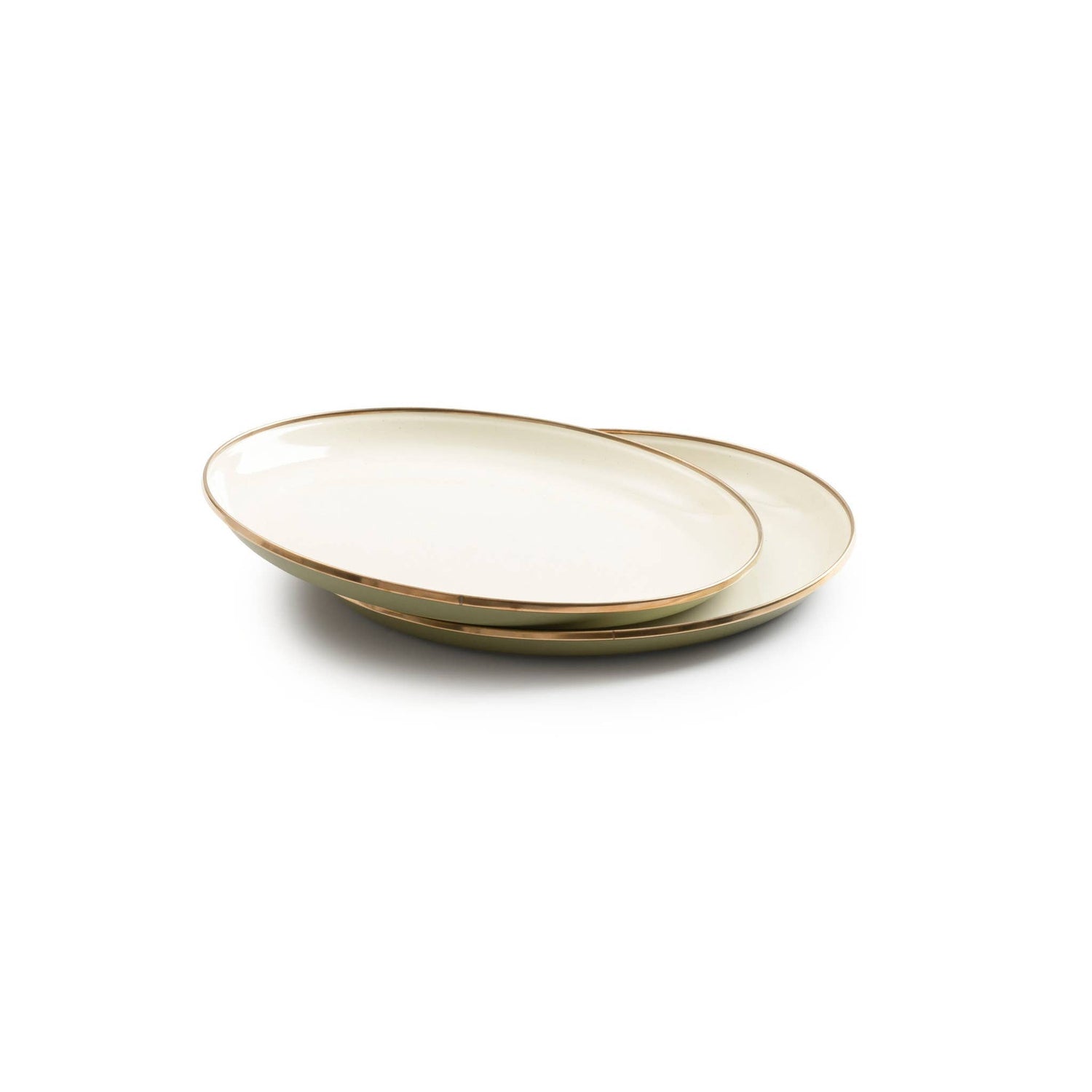Enamel 2-Tone Deep Plate Set