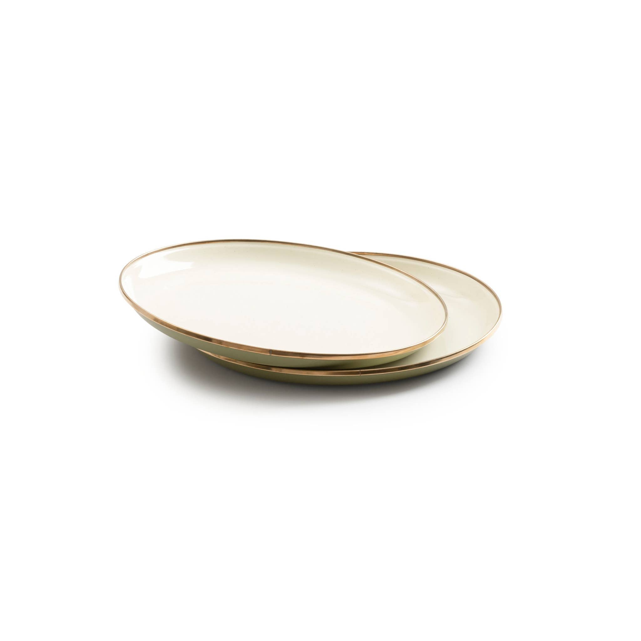 Enamel 2-Tone Deep Plate Set