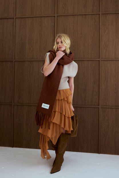 The Stockholm Scarf - 100% Recycled - Sepia - FW25