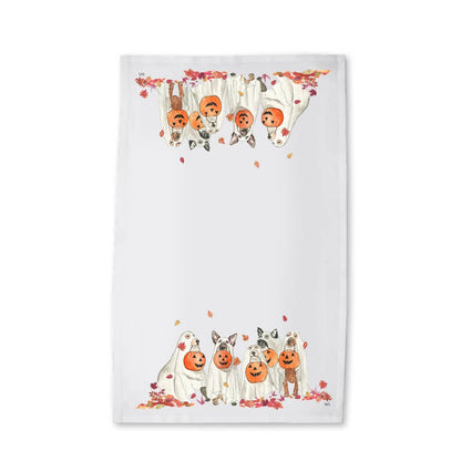 Halloween Ghost Dogs Kitchen Towel - Fall Tea Towel