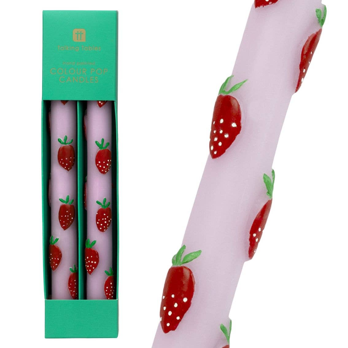 Strawberry Lilac Dinner Candles - 2 Pack | Valentines Decor |