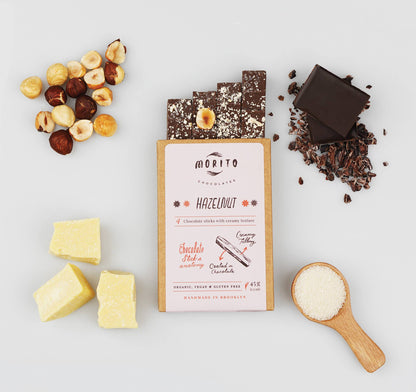Hazelnut- 4-Pack of Vegan Chocolate Sticks