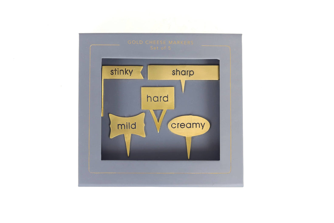 Gold Cheese Markers, Set of 5